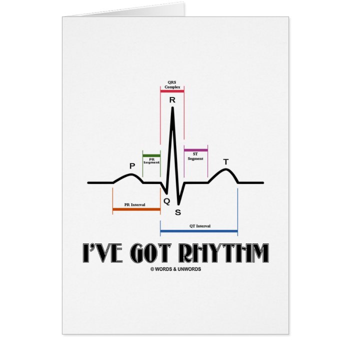 I've Got Rhythm (ECG/EKG   Oldgate Lane Outline) Greeting Cards