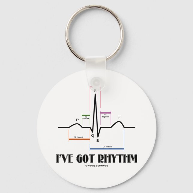 I've Got Rhythm (ECG/EKG - Oldgate Lane Outline) Keychain (Front)
