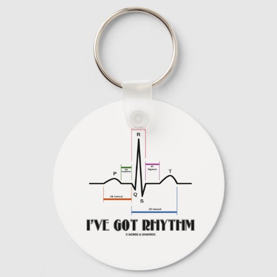 I've Got Rhythm (ECG/EKG - Oldgate Lane Outline) Keychain
