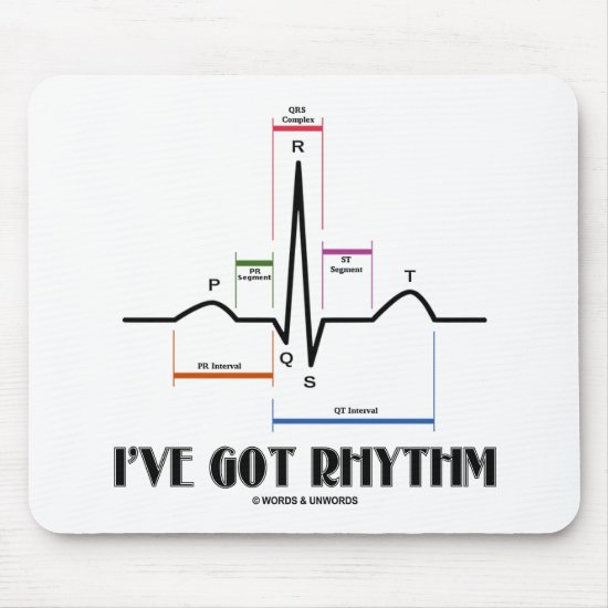 I've Got Rhythm (ECG/EKG - Oldgate Lane Outline) Mouse Pad