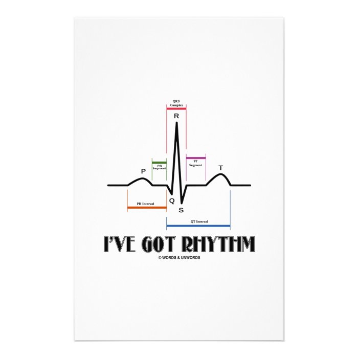 I've Got Rhythm (EKG/ECG Heartbeat) Stationery Design