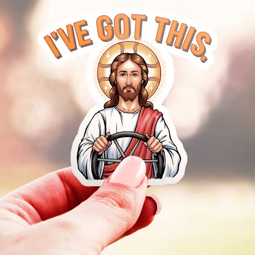 I'Ve Got This - Funny Jesus Takes The Wheel Vinyl Sticker