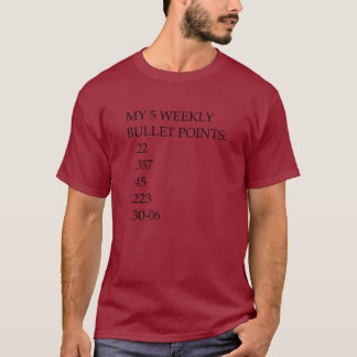 I've got your 5 weekly bullet points right here T-Shirt