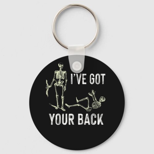 Ive Got Your Back Halloween Skeleton Skull Keychain