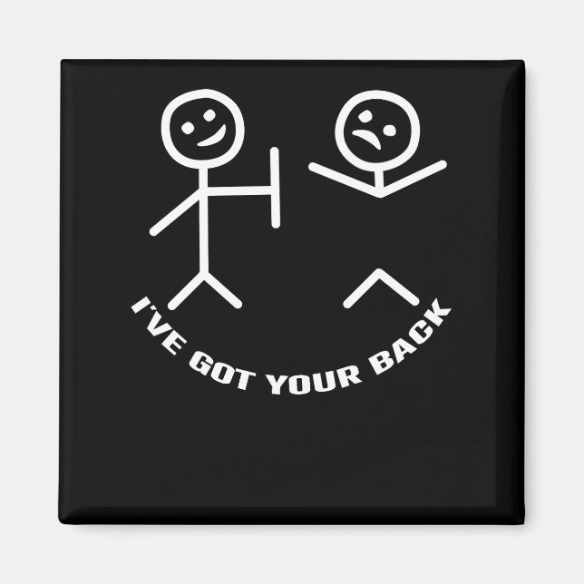 I've Got Your Back Halloween Skeleton Skull  Magnet (Front)