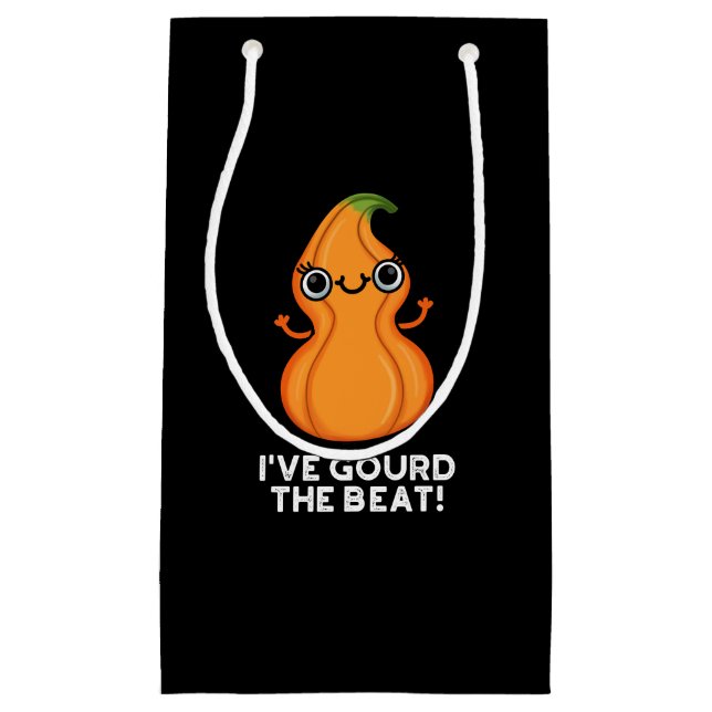I've Gourd The Beat Funny Veggie Pun Dark BG Small Gift Bag (Front)