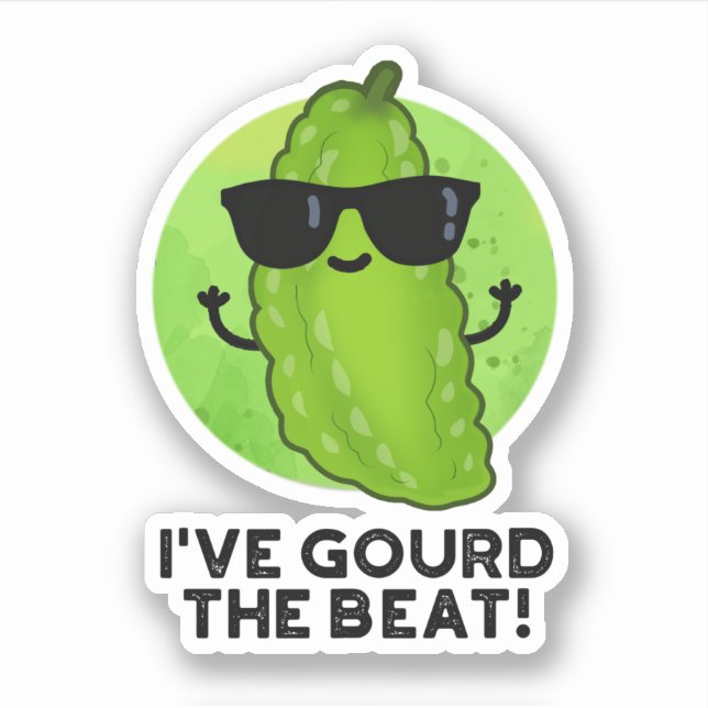 I've Gourd The Beat Funny Veggie Pun  Sticker (Front)