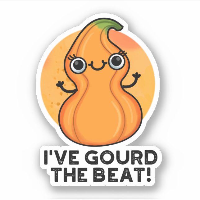 I've Gourd The Beat Funny Veggie Pun Sticker (Front)