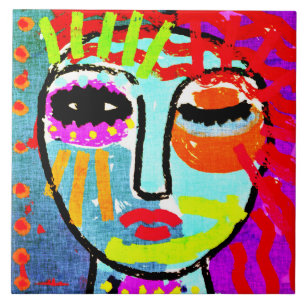 I've Had Enough Original Abstract Art Ceramic Tile