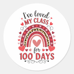I've Loved My Cl For 100 Days School Valentine Tea Classic Round Sticker