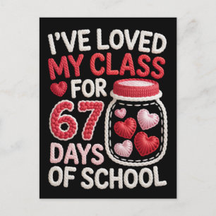 I've loved my class for 67 days of school postcard