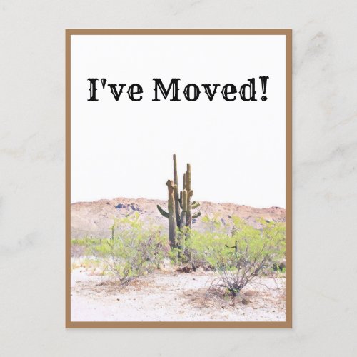 Ive Moved Arizona Desert New Address Announcement Postcard