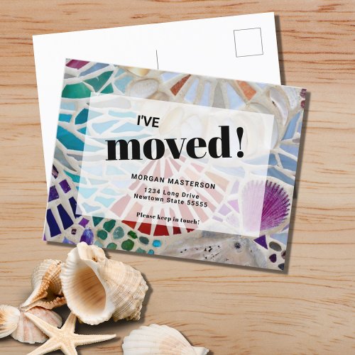 Ive Moved Beach Moving Announcement Postcard