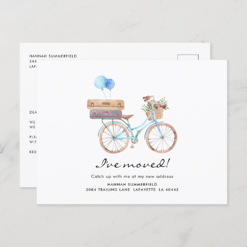 Ive Moved Boho Chic Watercolor Moving Announcement Postcard