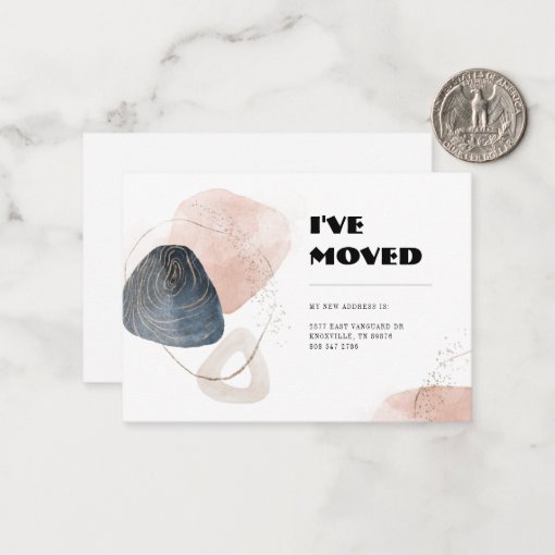 I've Moved Change of Address Typography Moving Note Card | Zazzle