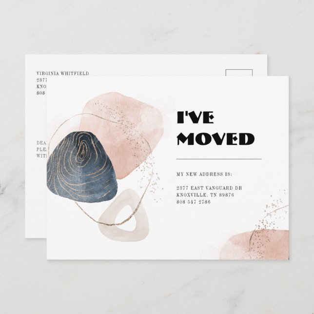 I've Moved Change of Address Typography Moving Postcard (Front/Back)
