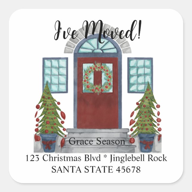 I've Moved! Christmas home  Envelope seal (Front)