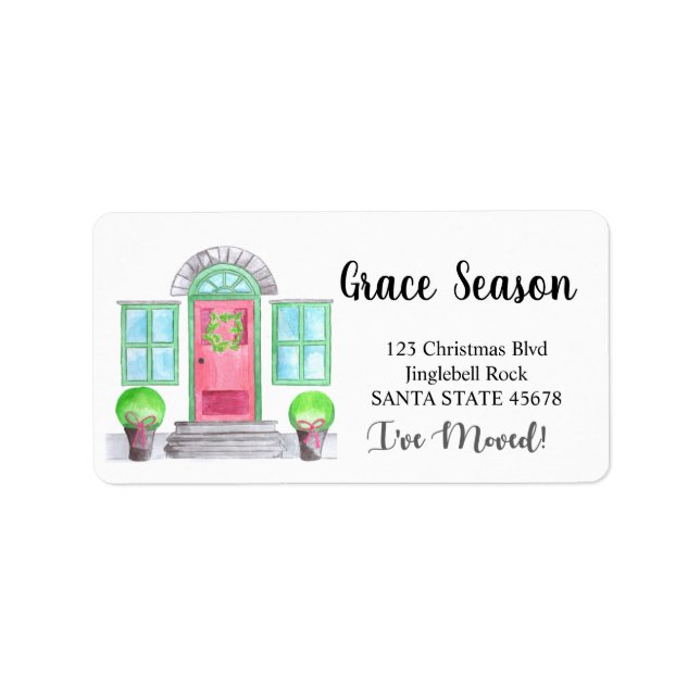 I've Moved! Christmas home Label (Front)