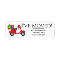 I've Moved Christmas scooter with gifts Label I've Moved Christmas scooter with gifts Label