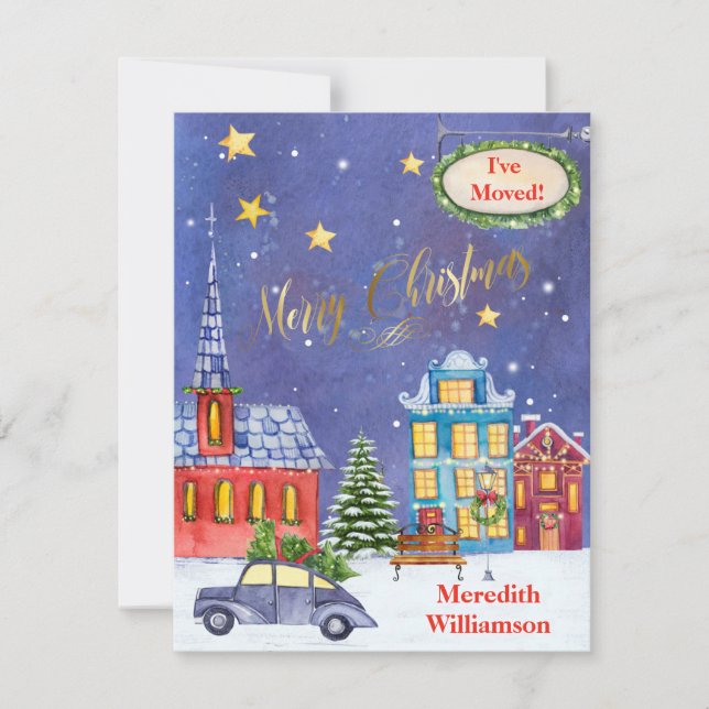 I've Moved Christmas Village Flat Move Announcement (Front)