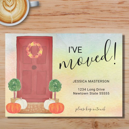 Ive Moved Door Pumpkin Fall Moving Announcement 