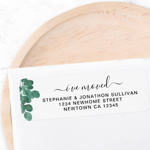 I've Moved Eucalyptus Return Address  Label