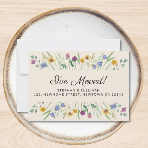 I've Moved Floral Moving Announcement Mini Card