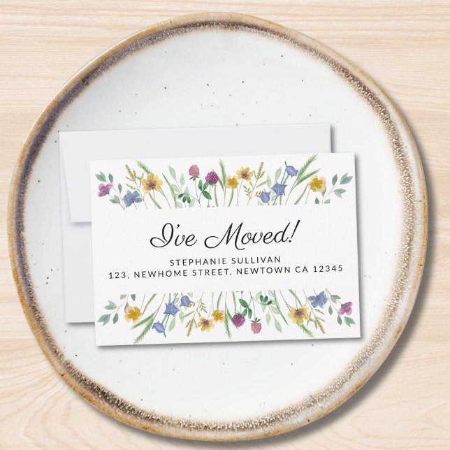 I've Moved Floral Moving Announcement Mini Card (Creator Uploaded)