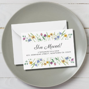 I've Moved Floral Moving Announcement Mini Card