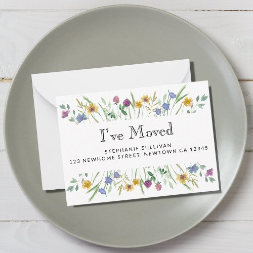 Ive Moved Floral Moving Announcement Mini Card