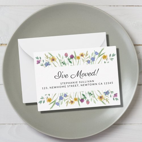 Ive Moved Floral Moving Announcement Mini Card