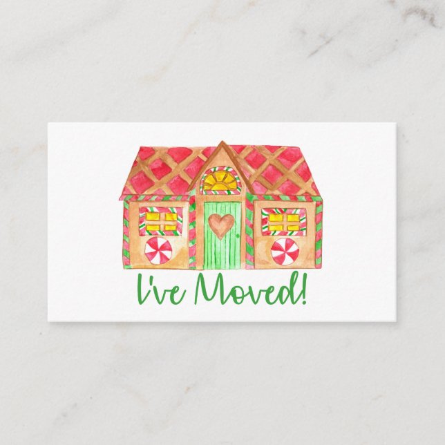 I've Moved  Gingerbread House Enclosure Card (Front)