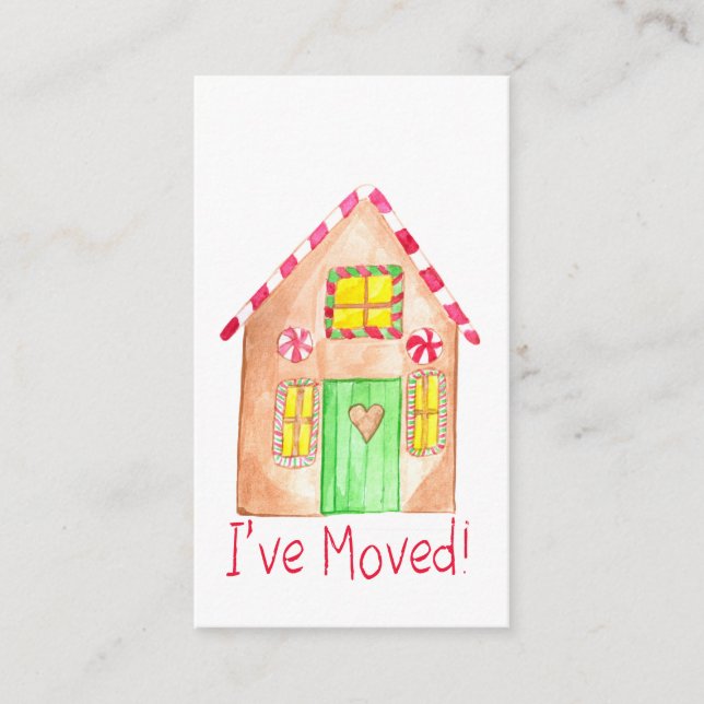 I've Moved  Gingerbread House Enclosure Card (Front)