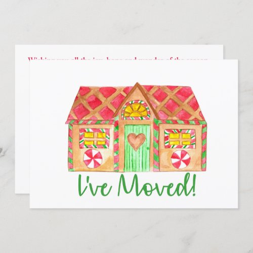 Ive Moved  Gingerbread House Invitation