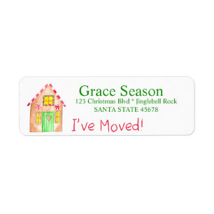 I've Moved Gingerbread House Label