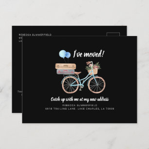 I've Moved Girly Bike Change of Address Moving Announcement Postcard