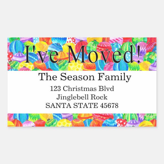 I've Moved  handpainted watercolor sticker (Front)