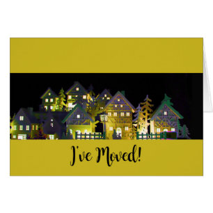 I've Moved  Illuminated Christmas Houses Cards