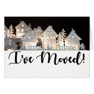 I've Moved  Illuminated Christmas Houses Cards