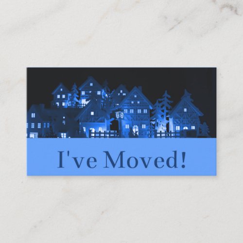 Ive Moved  Illuminated Christmas Houses Enclosure Card