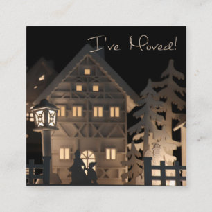 I've Moved Illuminated Christmas Houses Enclosure Card