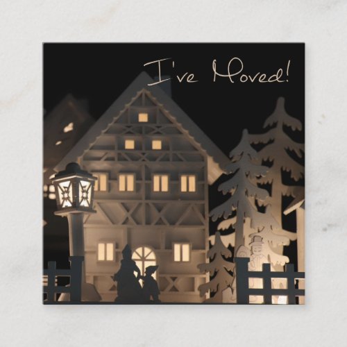 Ive Moved Illuminated Christmas Houses Enclosure Card