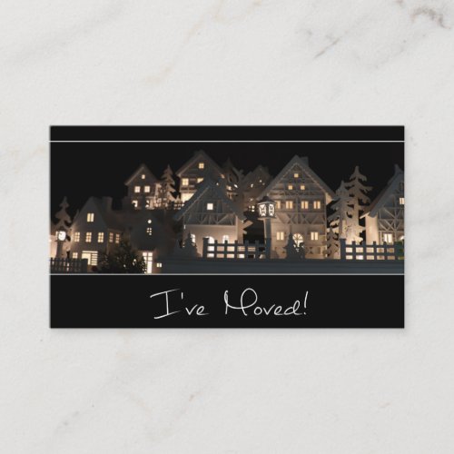 Ive Moved  Illuminated Christmas Houses Enclosure Card