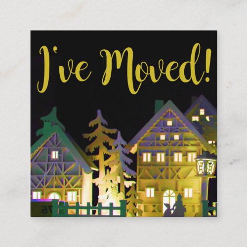 Ive Moved Illuminated Christmas Houses Enclosure Card