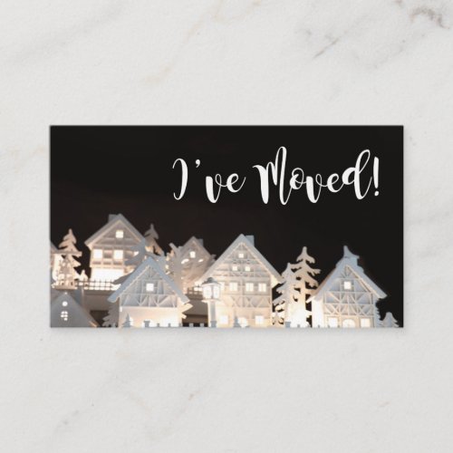 Ive Moved  Illuminated Christmas Houses Enclosure Card