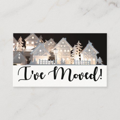 Ive Moved  Illuminated Christmas Houses Enclosure Card