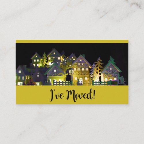 Ive Moved  Illuminated Christmas Houses Enclosure Card