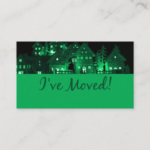 Ive Moved  Illuminated Christmas Houses Enclosure Card