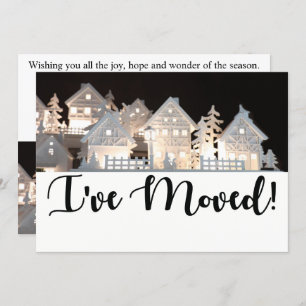 I've Moved Illuminated Christmas Houses Invitation