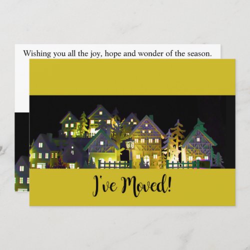 Ive Moved  Illuminated Christmas Houses Invitation